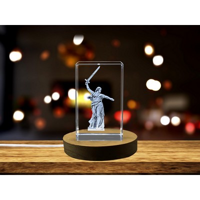 3D Engraved Crystal Sculpture of Motherland Calls Statue