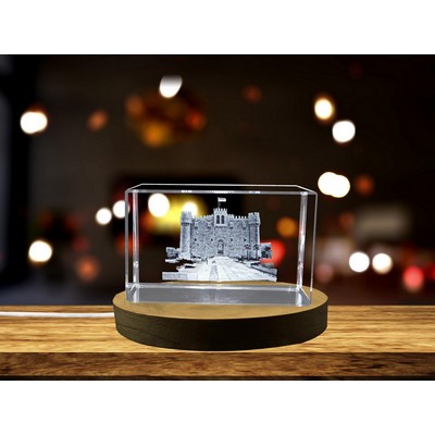Historic Qaitbay Citadel 3D Engraved Crystal Trophy - Elegant Home Decor