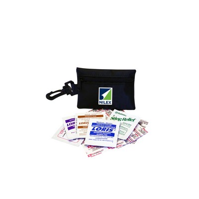 Outdoor First Aid Kit w/Nylon Bag & Clip (19 Pieces)