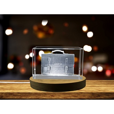 Teacher's Bag Crystal Recognition Sculpture - Artistry Tribute