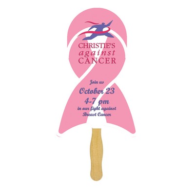Ribbon Sandwiched Hand Fan (2 Side/1 imprint color)
