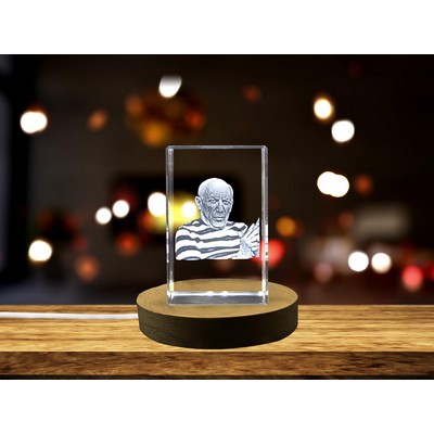 Pablo Picasso 3D Engraved Crystal Trophy