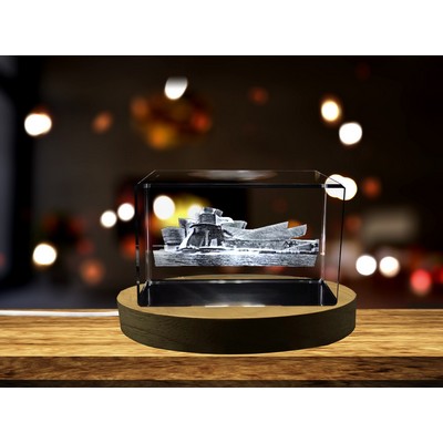 Guggenheim Bilbao Spain 3D Engraved Crystal Trophy Award - Gift for Art Lover