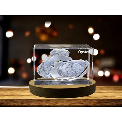 Intricate Oyster Crystal Trophy Carvings