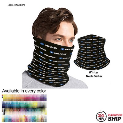 24 Hr Express Ship - Sublimated Multifunction Tubular 2-ply WINTER Neck Gaiter (Microfleece)