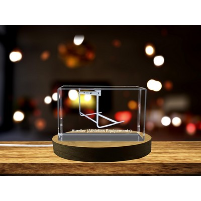 Hurdler Figure 3D Engraved Crystal Trophy Award - Recognition for Track & Field Excellence
