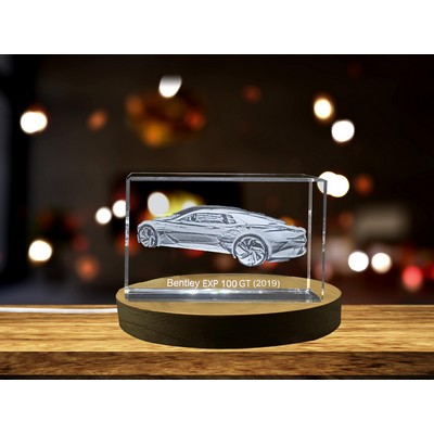 Bentley EXP 100 GT Concept 3D Engraved Crystal Trophy Award - Automotive Art