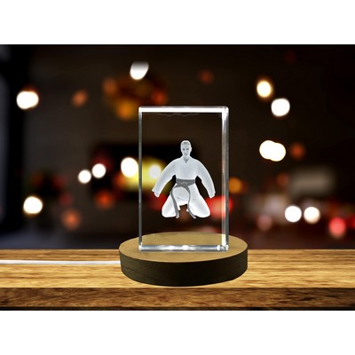 Judo Player 3D Engraved Crystal Trophy Award - Gift for Martial Arts Enthusiasts